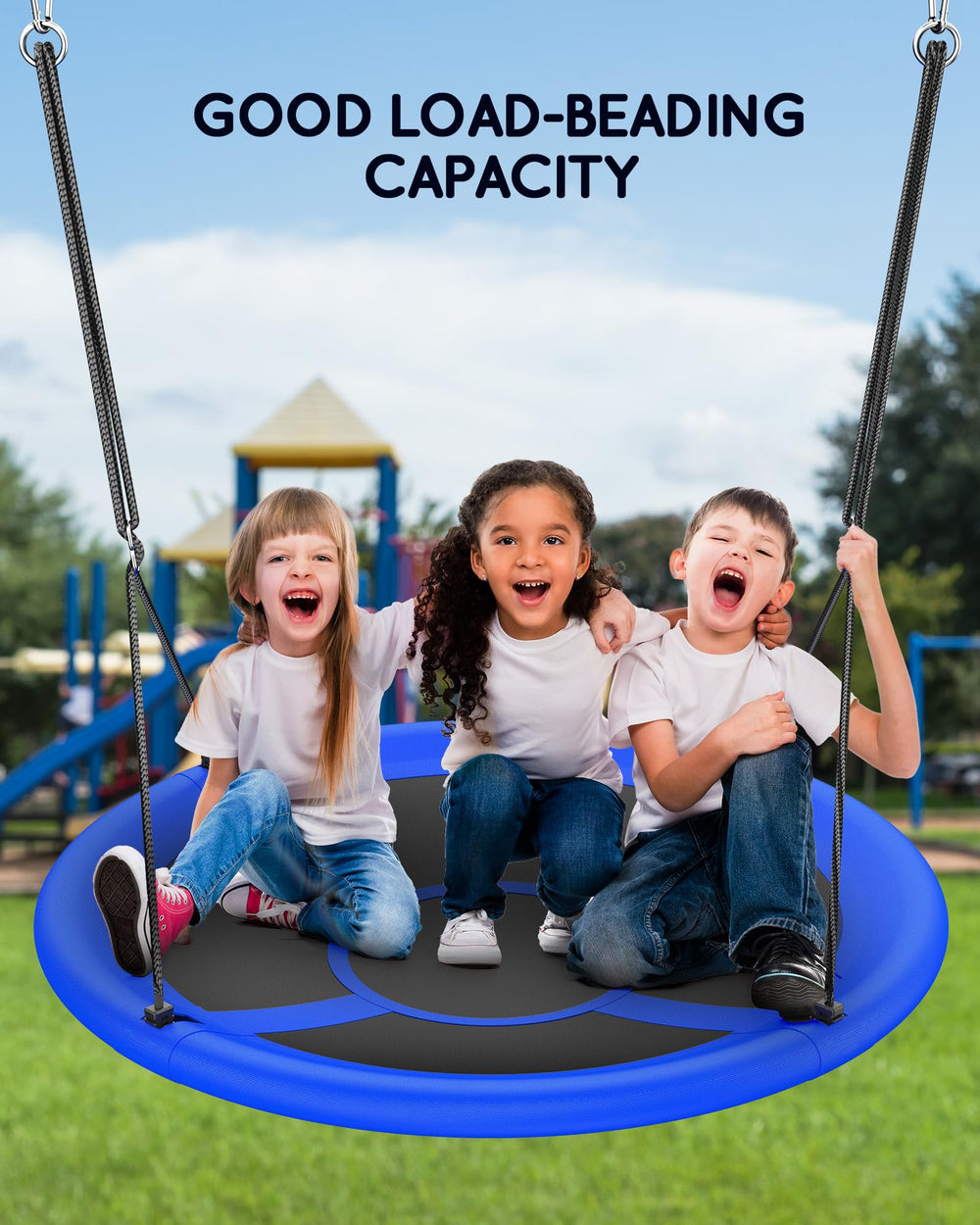 Everyfun foam-padded seat provides comfortable seating for kids.