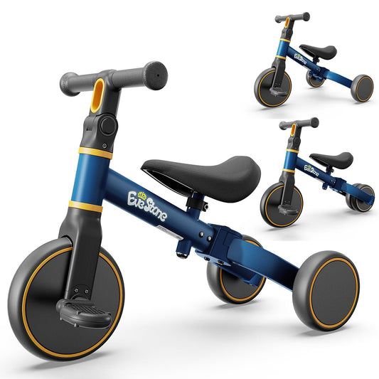 EveStone 5-in-1 balance bike front view with sturdy frame for growing toddlers.