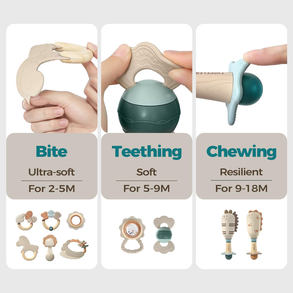 Evoceler textured teether set provides diverse gum stimulation