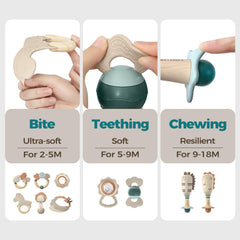 Evoceler textured teether set provides diverse gum stimulation