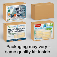 Evviva Sciences complete science kit highlights a comprehensive learning setup for microbiology.