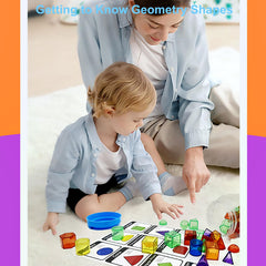 EXBEPE cubes, cones, and cylinders enable sorting and spatial awareness through play.