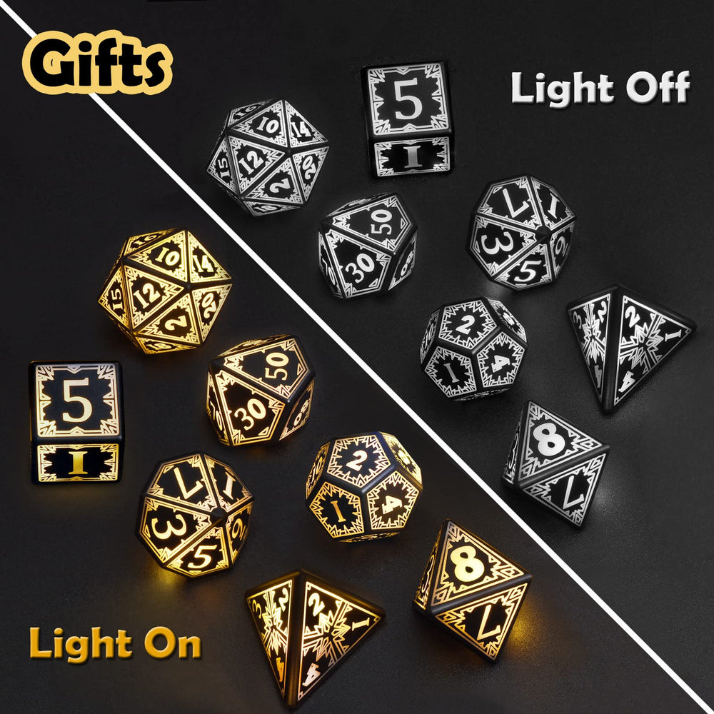 EXCECAR DND D4 light-up dice offer compact, portable gameplay on the go