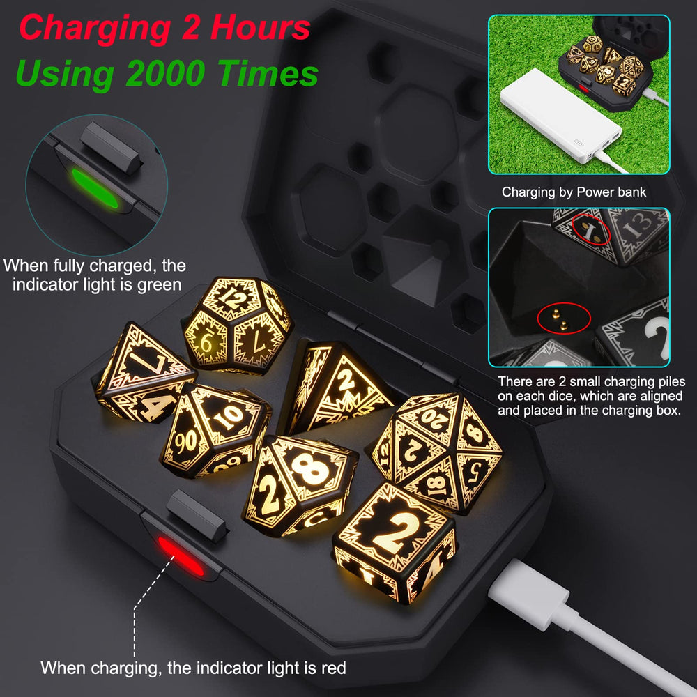 EXCECAR DND D8 light-up dice add vibrant glow to table rituals