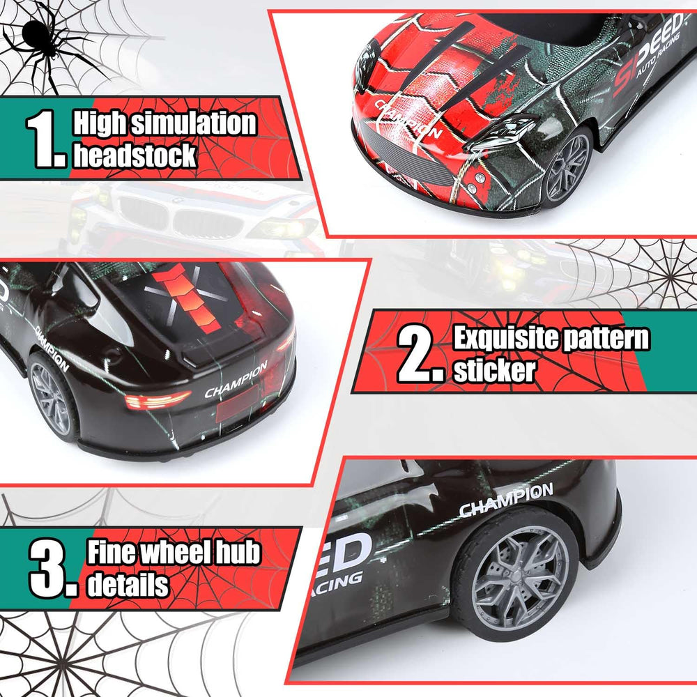 EXCELLE Spider RC Car soft tires provide strong grip on varied surfaces.