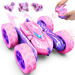 Excitobo RC car front view for kids, showcasing bold styling and easy steering.