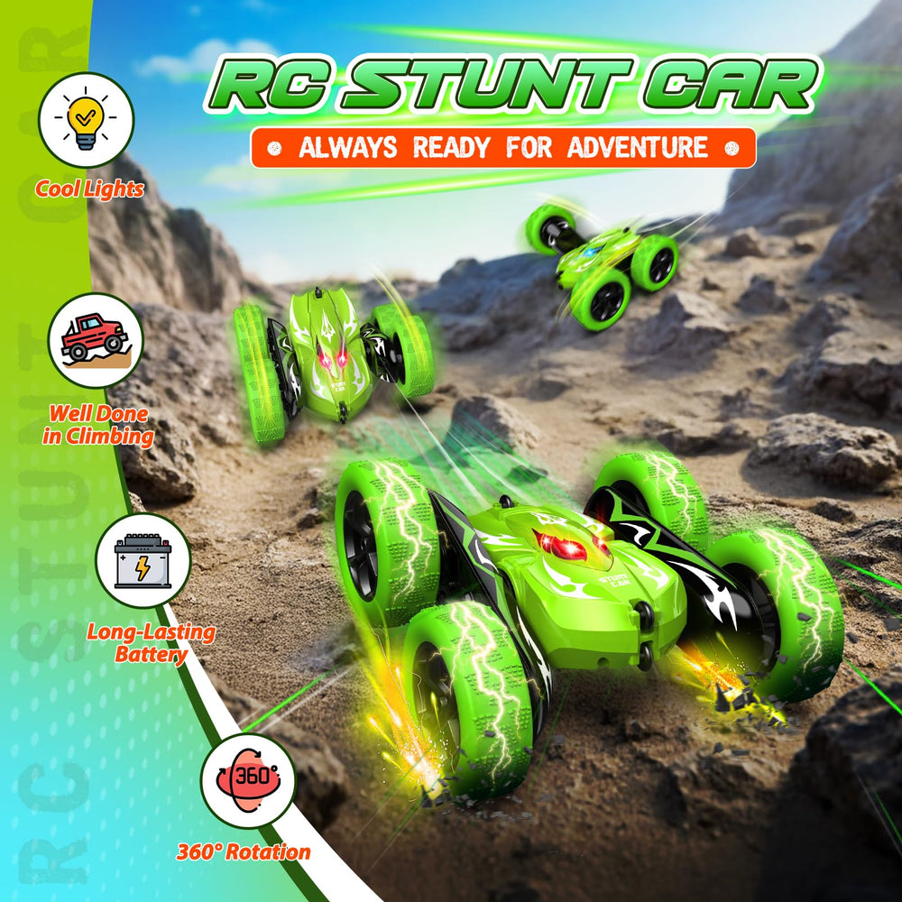 Excitobo RC car wheel lights illuminate nighttime racing and tricks.