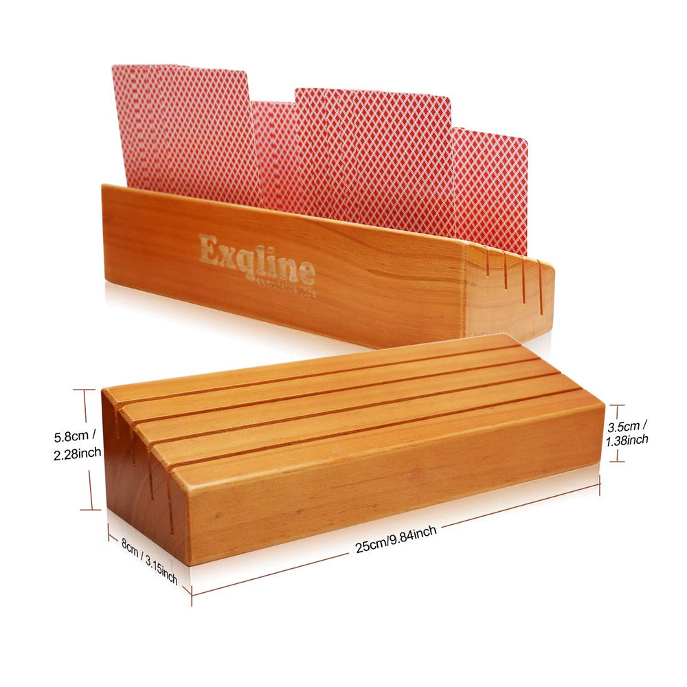 Exqline card holder anti-slip base keeps cards steady on the table.