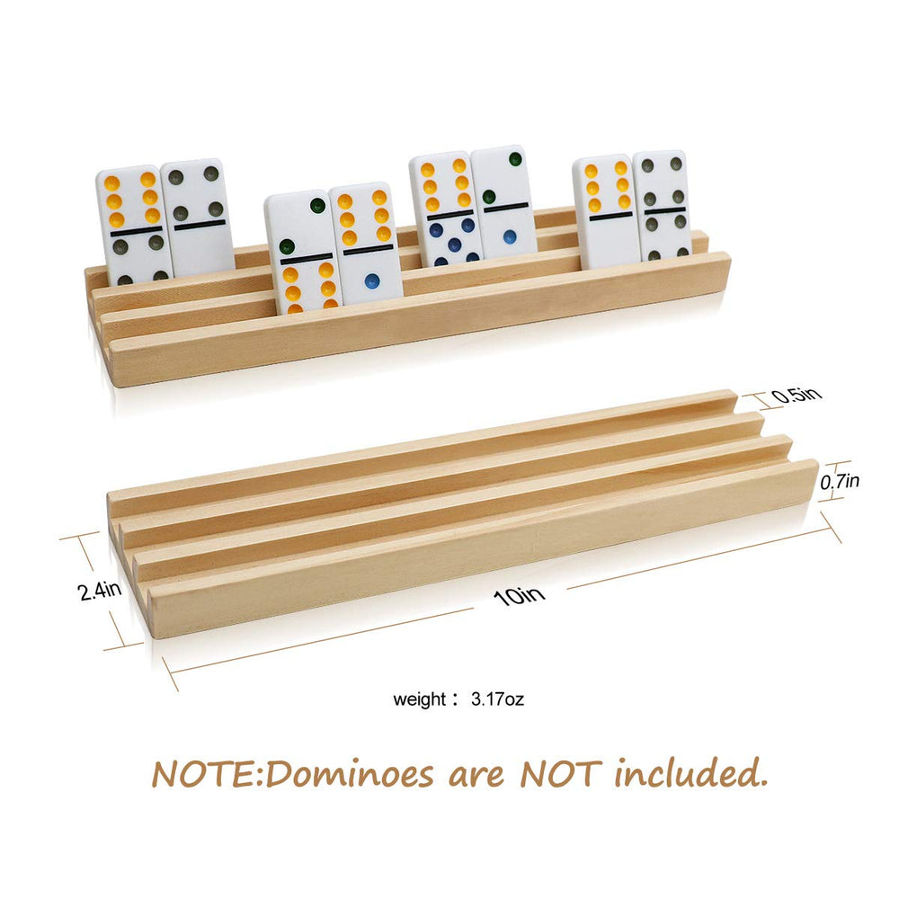 Exqline wooden pine domino racks highlight sturdy construction.