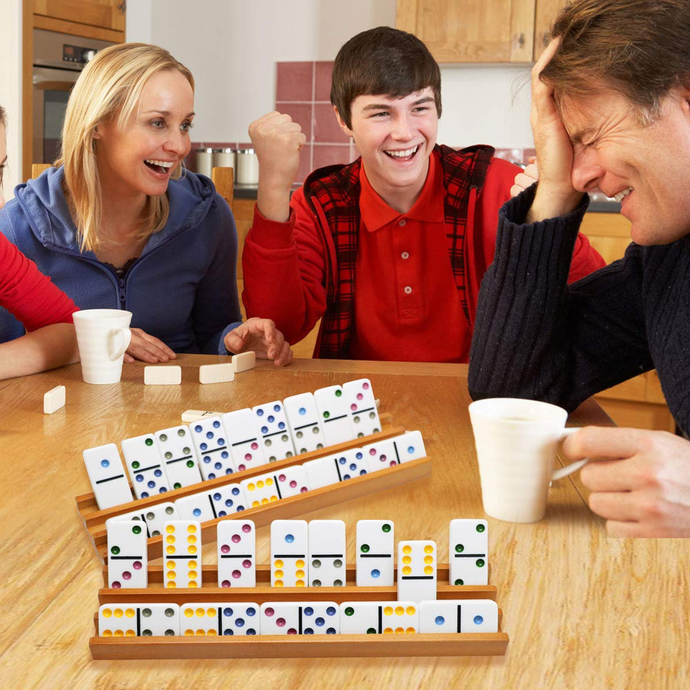 Exqline domino racks compatible with Mexican Train and Chickenfoot formats