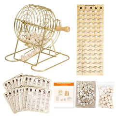 Extguds wooden bingo cage 7in with handle, smooth spins for clear draws.