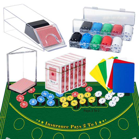 Extguds Entertainment Casino Game Set double-sided felt for versatile home play