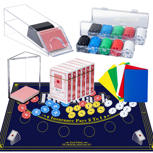 Extguds entertainment casino game set with double-sided felt for versatile home play