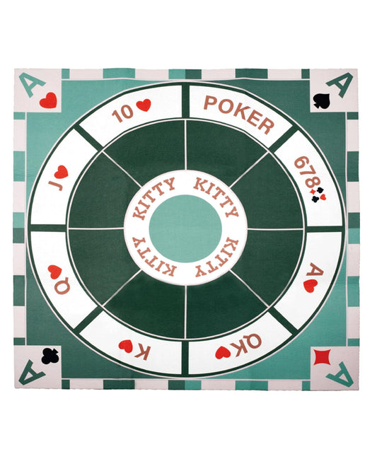 Extguds Michigan Rummy Play Mat rolled up for easy portability and storage.