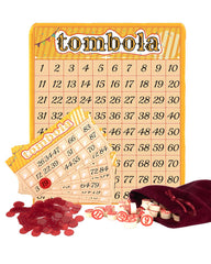 Extguds Tombola board with foldable wooden design for easy storage and transport.