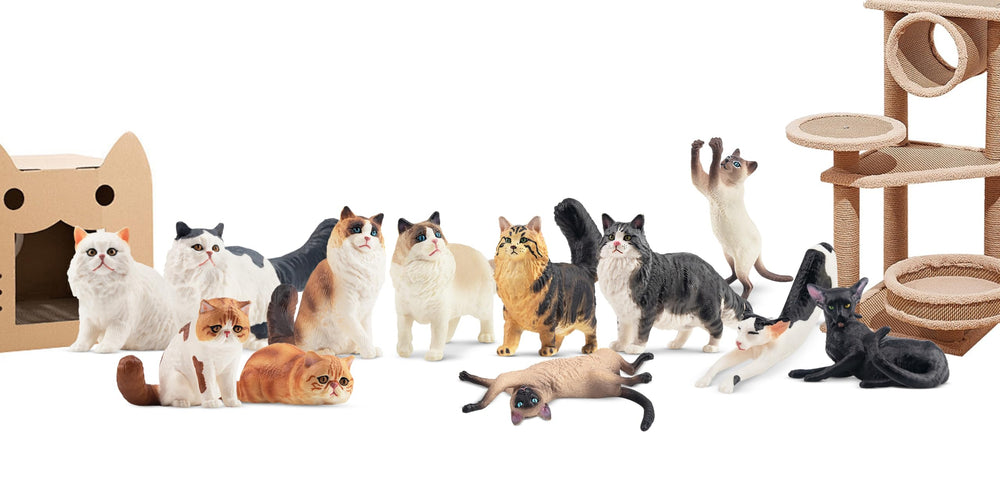 EYSCOTA cat figurines support imaginative learning through stories and crafts.