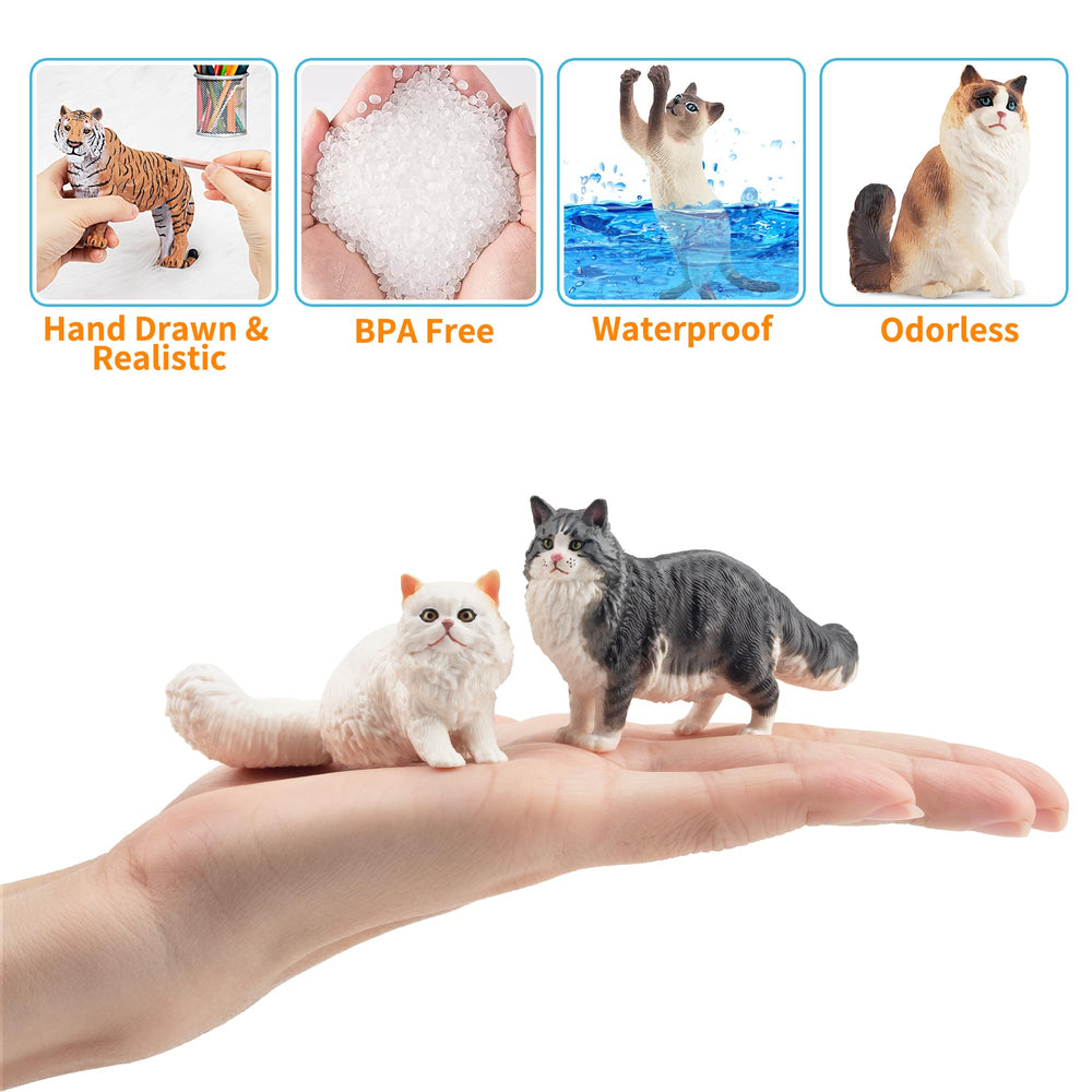 EYSCOTA cat figurines are small 1–3 inches, ideal for desks and crafts.