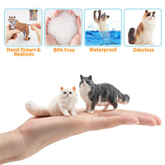 EYSCOTA cat figurines are small 1–3 inches, ideal for desks and crafts.