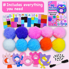EZCRA Kids Crafts plush pom-pom pack invites cozy decorating with soft textures