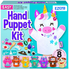 EZCRA Unicorn Hand Puppet Kit cover with colorful materials for imaginative play