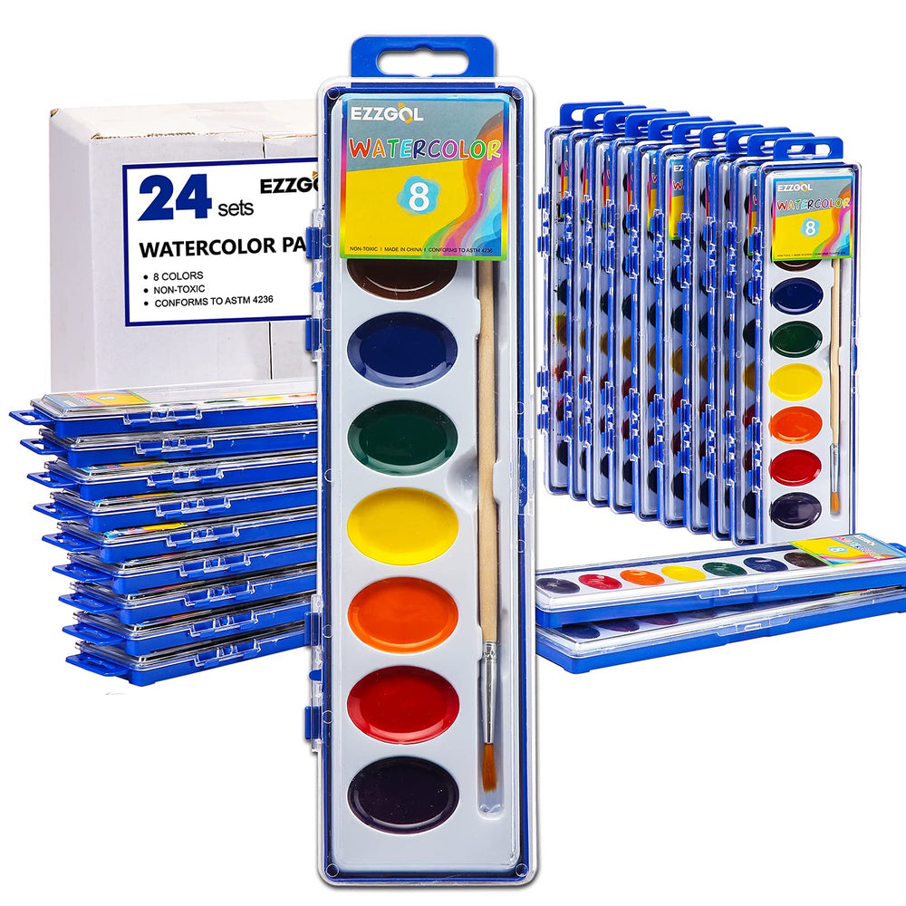 Ezzgol 24-pack sets showcase bold classroom colors for group art.
