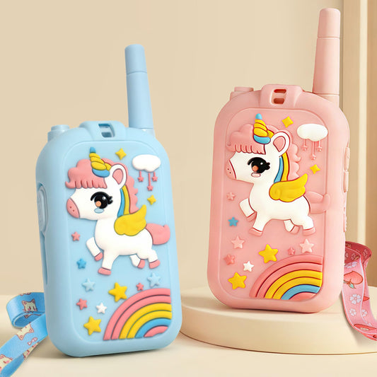 Fabeto Unicorn Blue walkie talkie with video for real-time sibling play