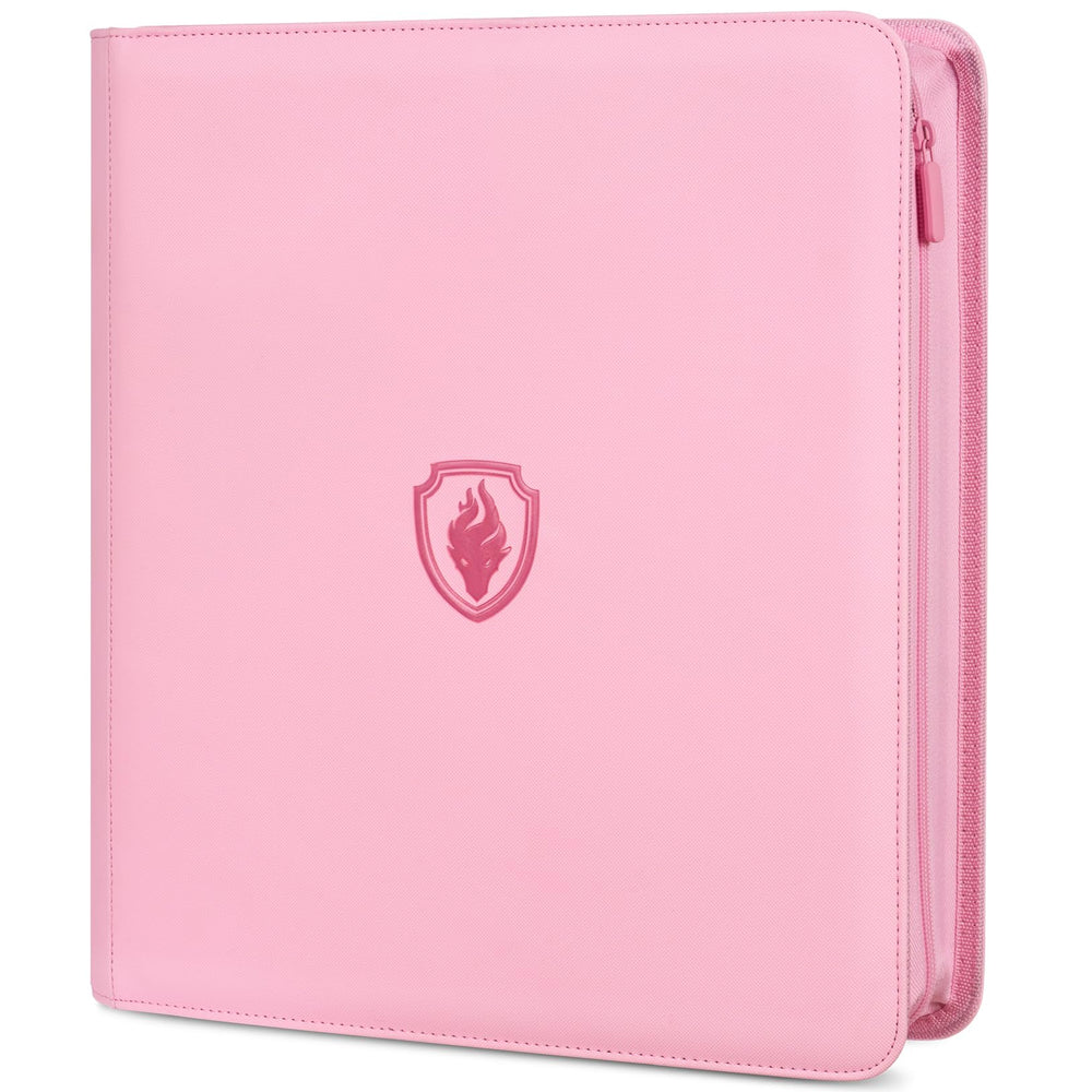 Fabmaker 912-pocket binder pink cover close-up with zipper for durable protection