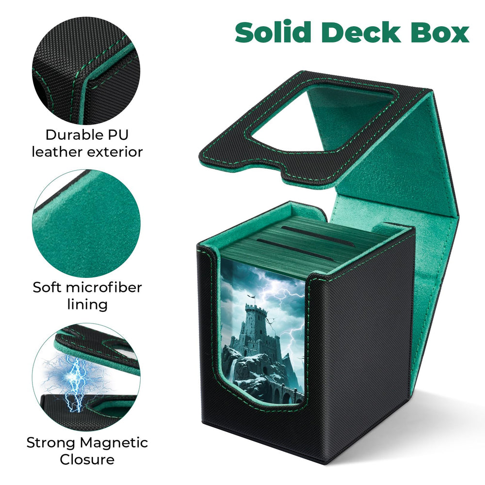 Fabmaker high-capacity deck box holds over 210 unsleeved or 100 double-sleeved cards.