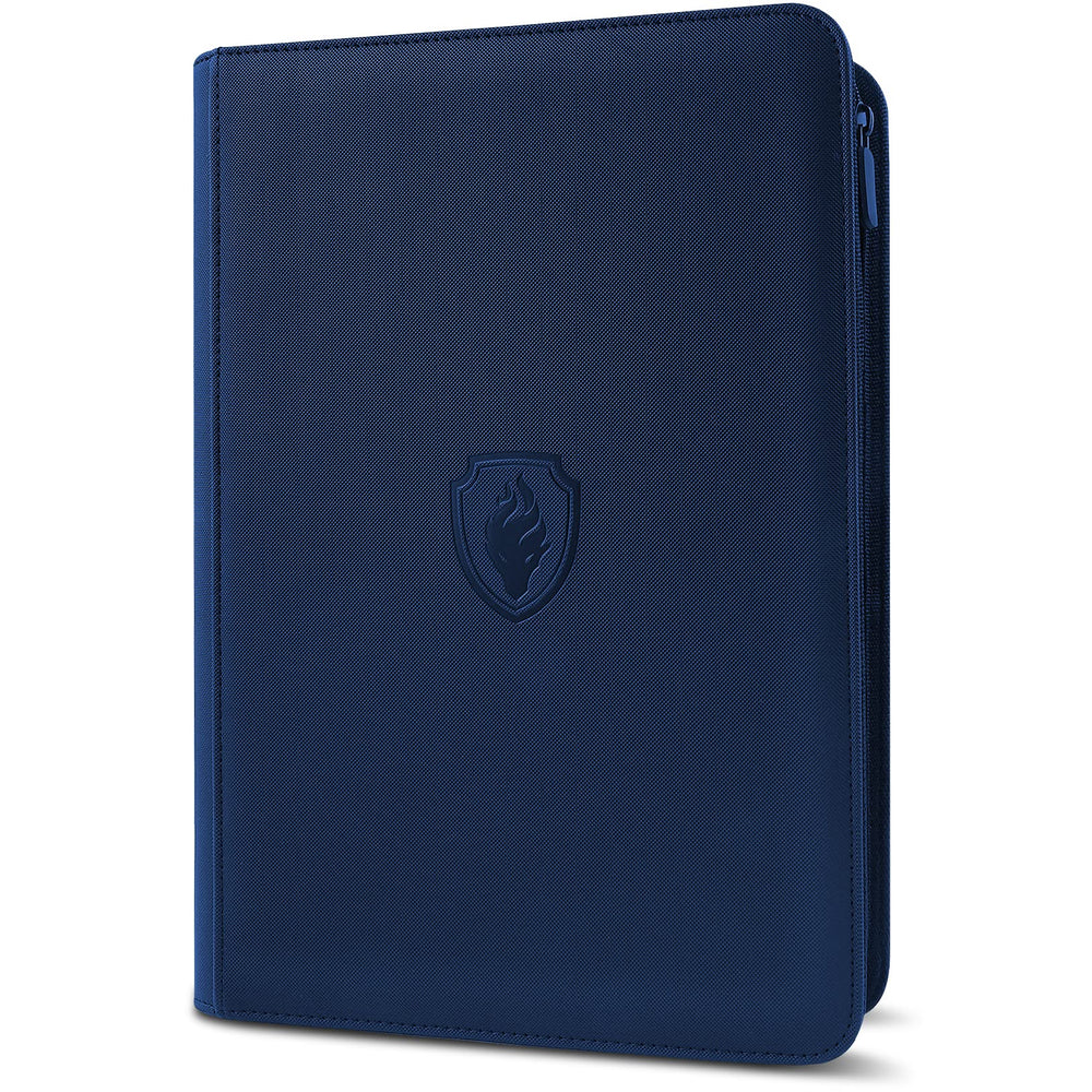 Fabmaker Premium Zip Card Binder cover in navy PU offers durable protection.