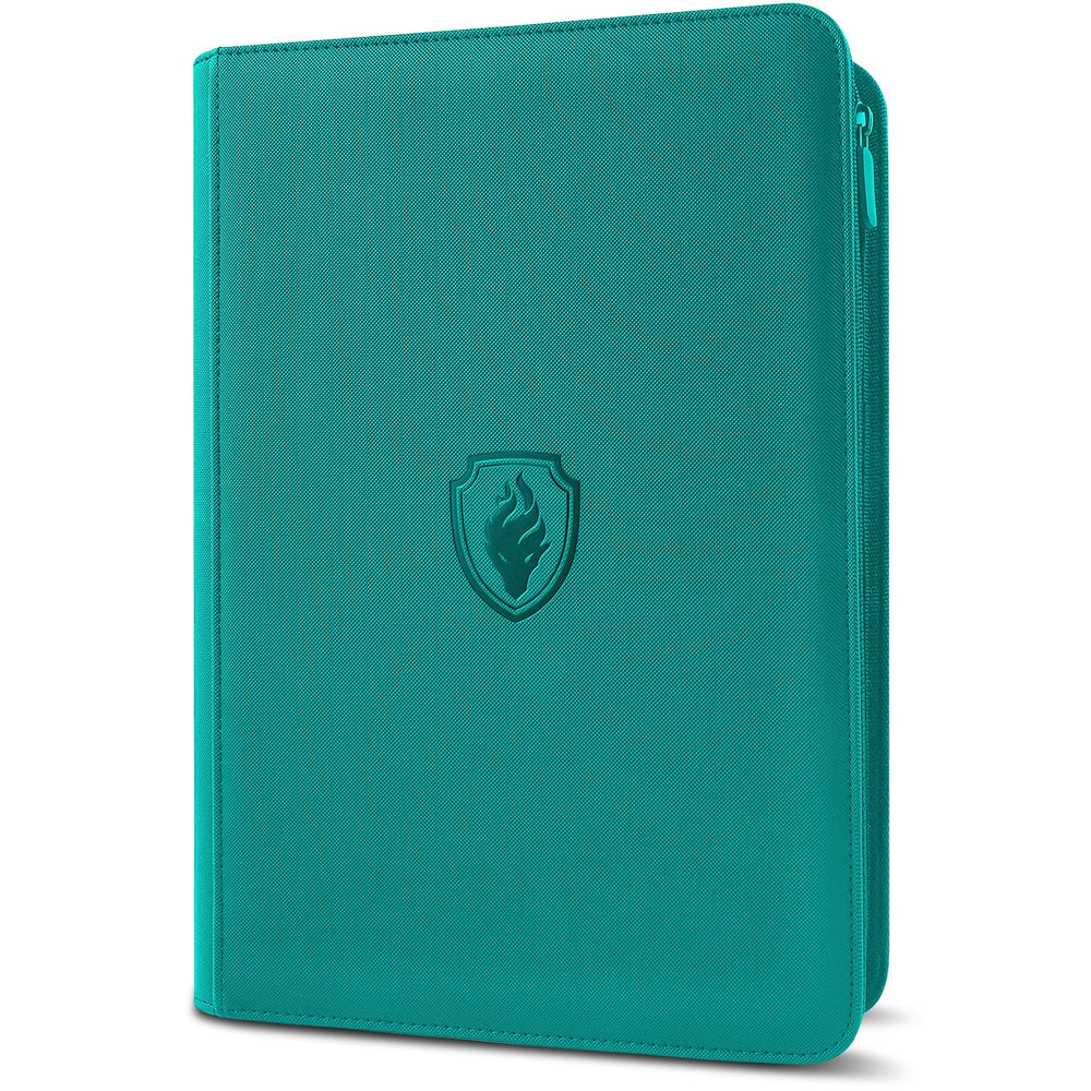 Fabmaker premium zip card binder turquoise with durable PU cover for secure card storage