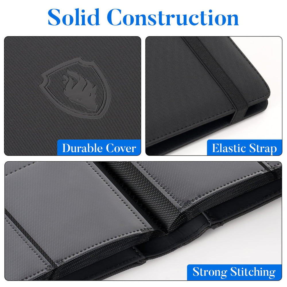 Fabmaker side-loading padded pages enable easy insertion and secure card storage.