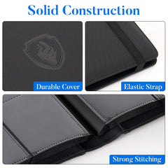 Fabmaker side-loading padded pages enable easy insertion and secure card storage.