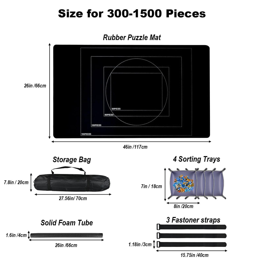 Faburo complete puzzle kit with mat, trays, roller, straps, and bag