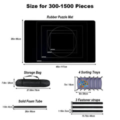 Faburo complete puzzle kit with mat, trays, roller, straps, and bag