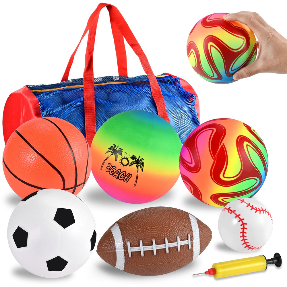 Faburo six-piece outdoor balls set for toddlers, ideal for backyard play