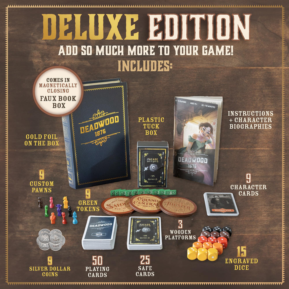 Facade Games Deadwood 1876 Deluxe cards enable varied decisions and twists