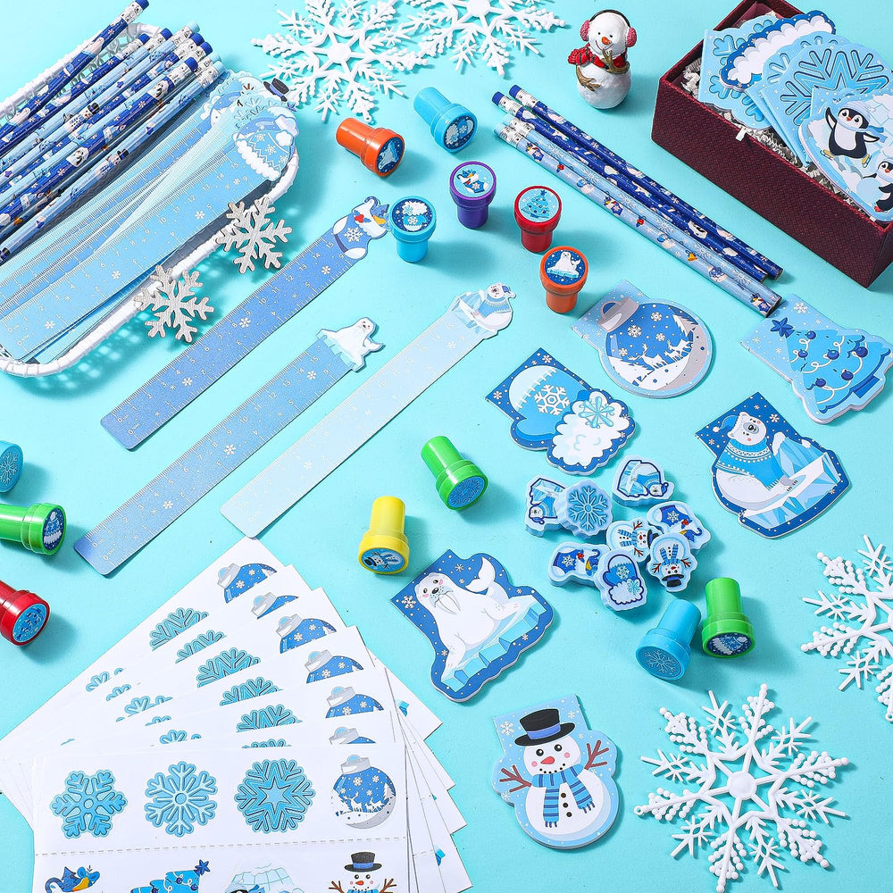 Faccito erasers with snowflake design for homework and crafts.