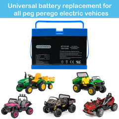 FACJOYMOOU replacement 12V battery for Peg Perego Loader with quick plug-in