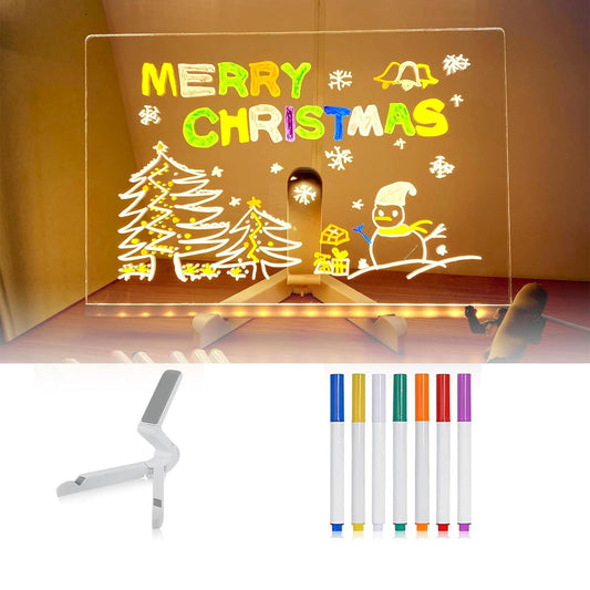 FAGOBYX LED note board with colors and pens for creative planning