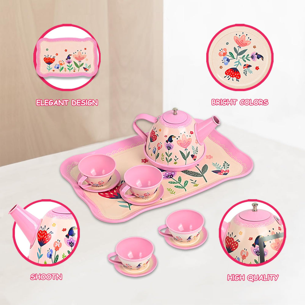 Fairy Toona storage case keeping the tea set organized after play