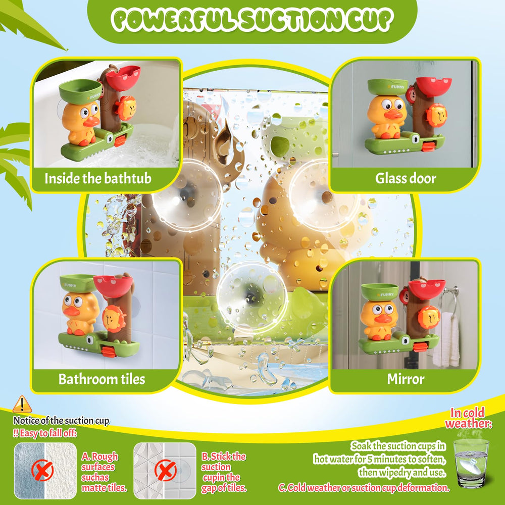 Fajiabao bath toy with three suction cups for stable wall placement