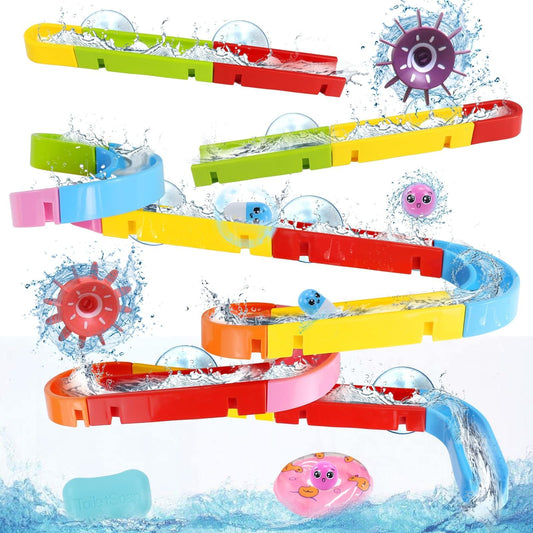 Fajiabao bath toys assembly tracks arranged for creative marble runs