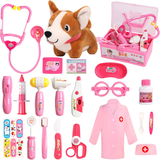 Fajiabao doctor kit with puppy patient for imaginative vet play and language development