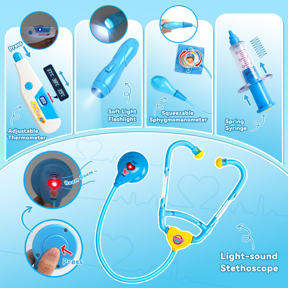 Fajiabao doctor kit stethoscope enables pretend health checks during play