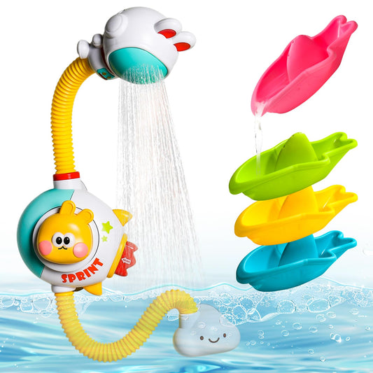 Fajiabao four shark boats bath toys for engaging scooping and racing play.