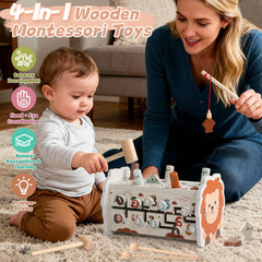 Fajiabao wooden Montessori 4-in-1 xylophone boosts rhythm skills with safe, engaging taps