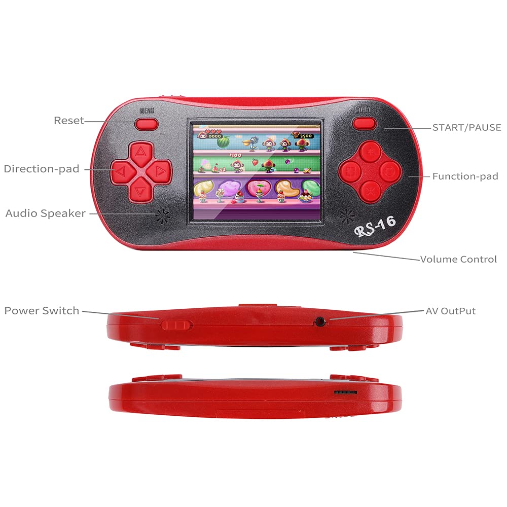 Two-point-five-inch LCD screen delivers vivid retro visuals.