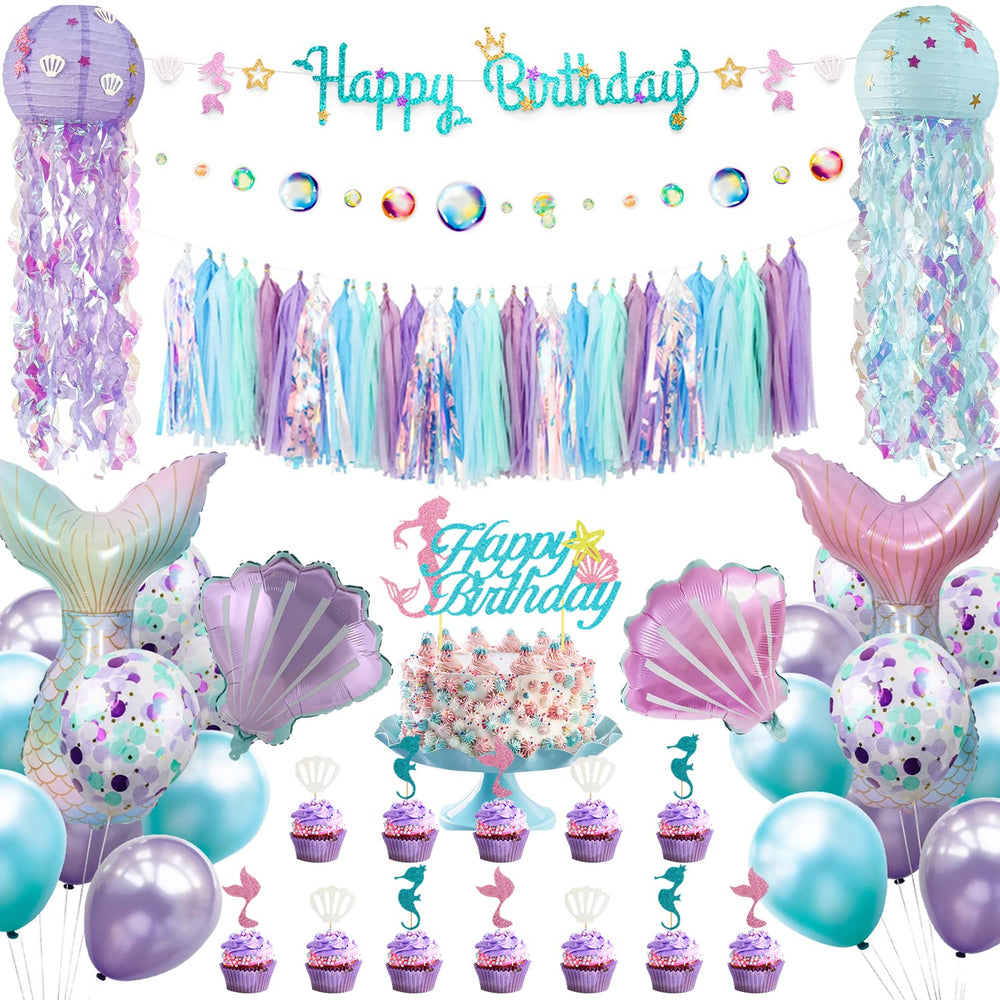 Family Pro Mermaid banner for birthday decor and photo moments