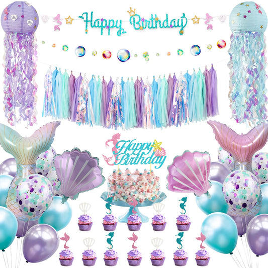 Family Pro Mermaid banner for birthday decor and photo moments