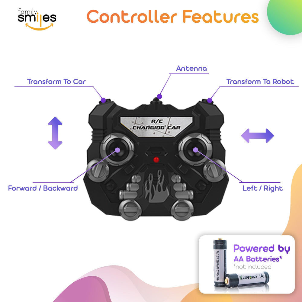 Family Smiles robot spins 360 degrees for exciting stunts.